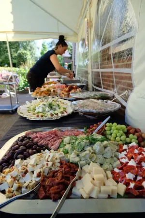 Aline at a catering event